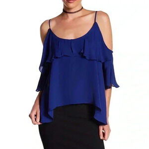 Nicole Miller Cobalt silk blouse. NWT.
